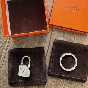 Hermes Limited Cadenas Head Horse Charm Key Holder Padlock Ring